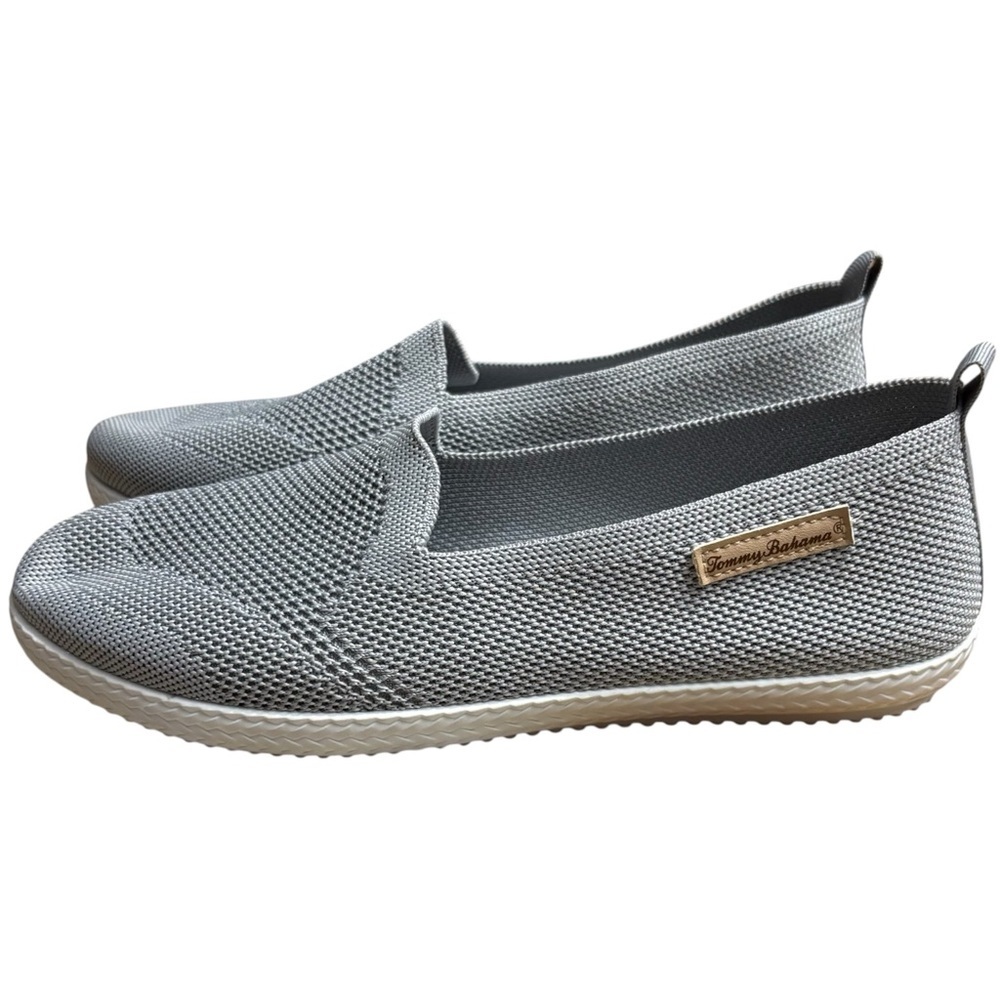 TOMMY BAHAMA Gray Knit Sunset Slip-On Shoes Size 10 — Worn 1X — Comfy!!! - Picture 5 of 15